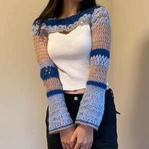 Crochet mohair sweater